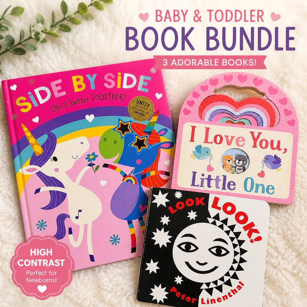 Baby & Toddler Board Book Bundle Peek A Boo High Contrast Unicorn Kids Books Set